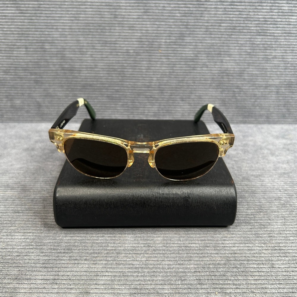 TOMS Lobamba S007-056-04 Tortoise Honey Green Browline Y2k Sunglasses 50-20-145